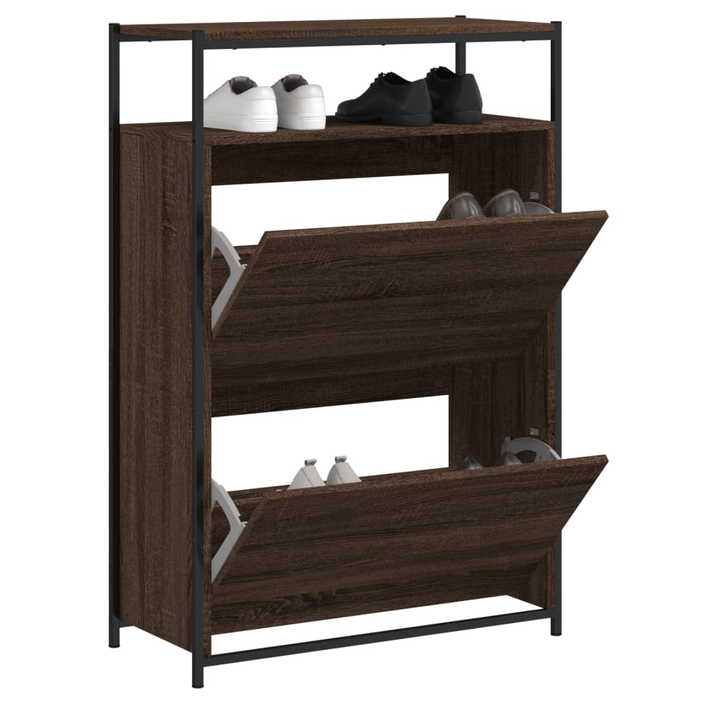 skoreol 75x34x112 cm konstrueret træ brun egetræsfarve
