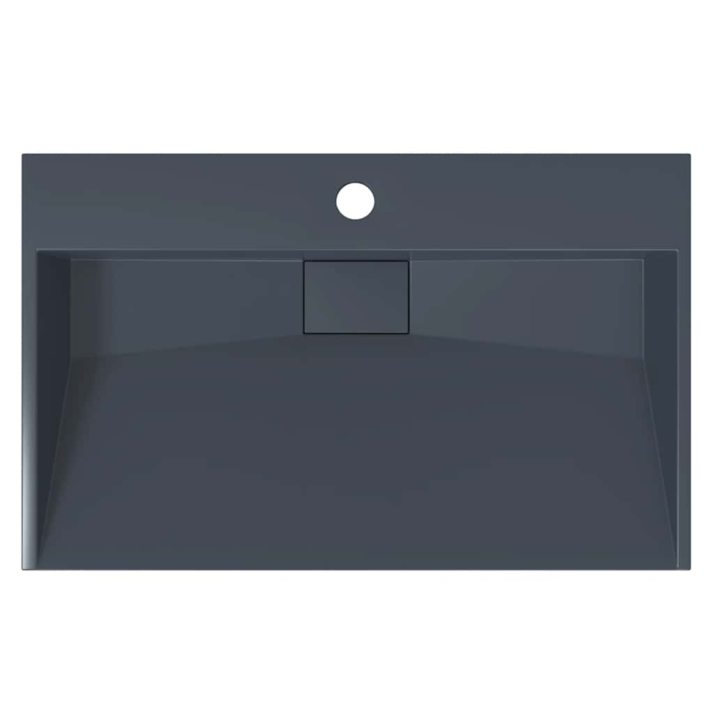 håndvask 60 x 38 x 11 cm mineralstøbt/marmorstøbt antracitgrå