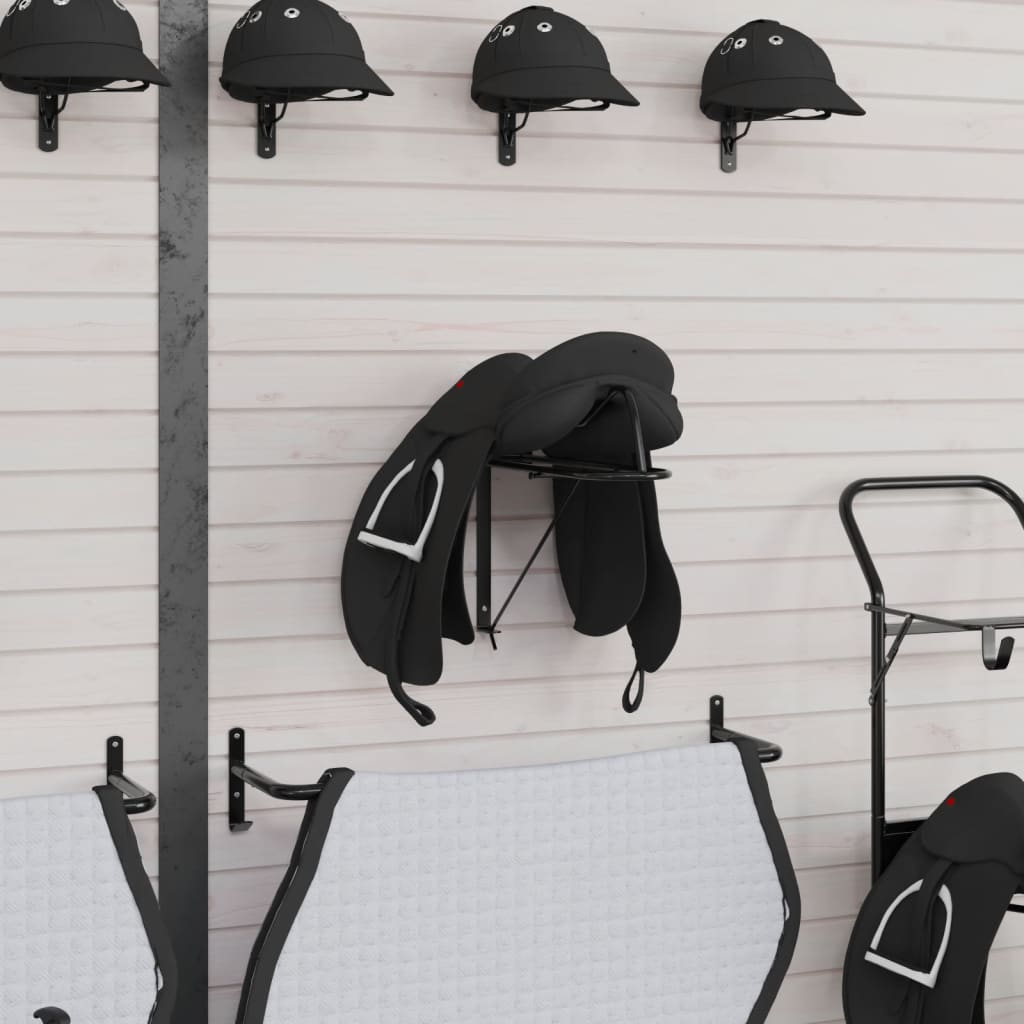 væghængt sadelholder foldbar jern sort