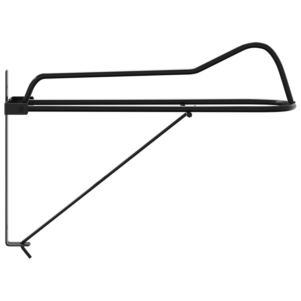 væghængt sadelholder foldbar jern sort
