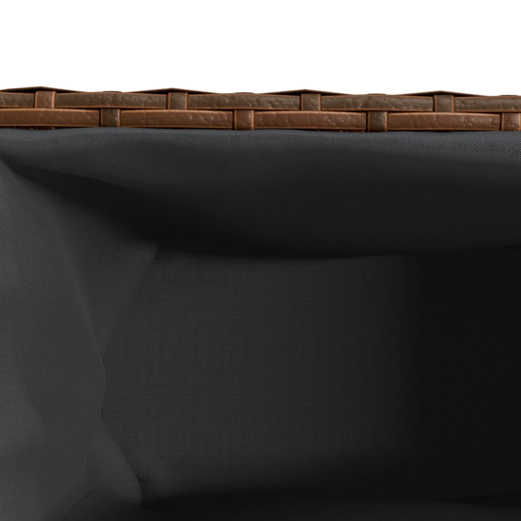plantekasse med 2 krukker 90x20x40 cm polyrattan brun