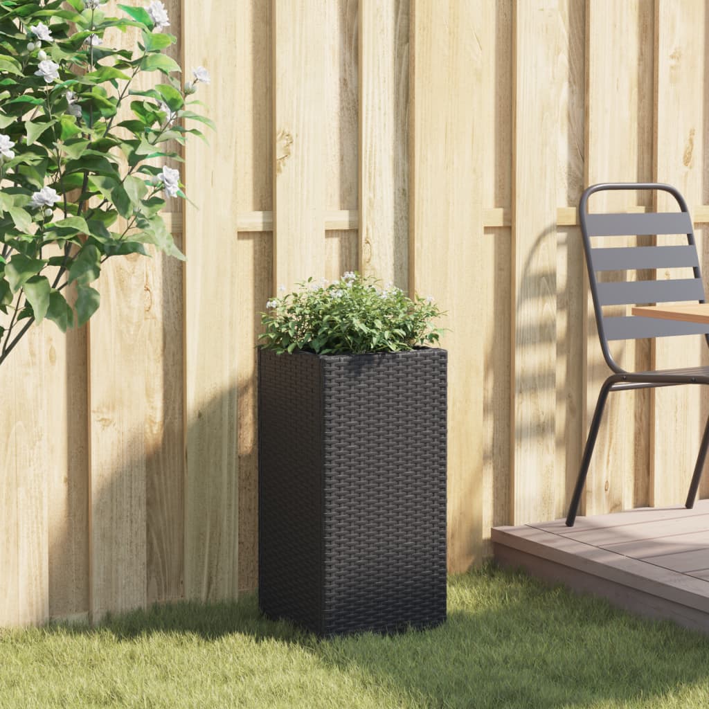 plantekasse 30x30x60 cm polyrattan sort