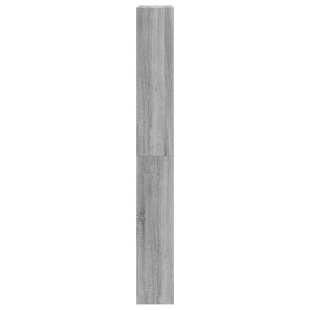 skoskab med 4 vippeskuffer 80x21x163,5 cm grå sonoma-eg