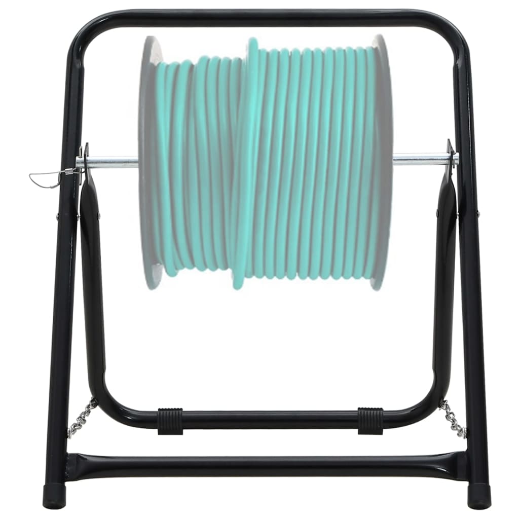 vandslangestativ 48 cm 45 kg pulverlakeret stål sort