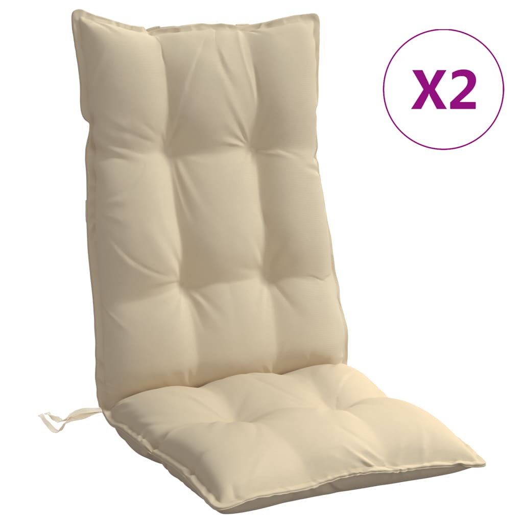 stolehynder m. høj ryg 2 stk. oxfordstof beige