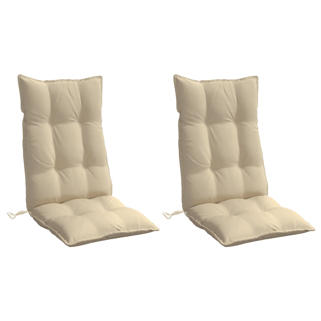 stolehynder m. høj ryg 2 stk. oxfordstof beige