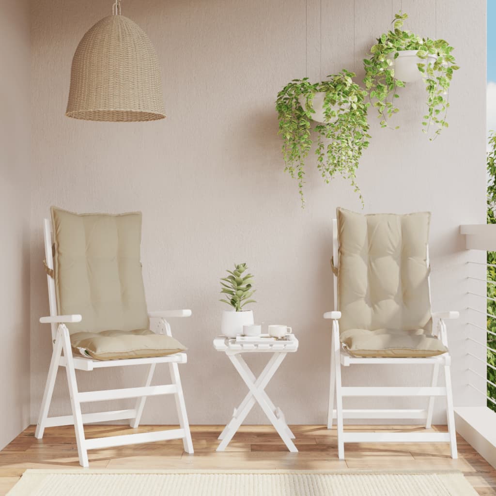stolehynder m. høj ryg 2 stk. oxfordstof beige