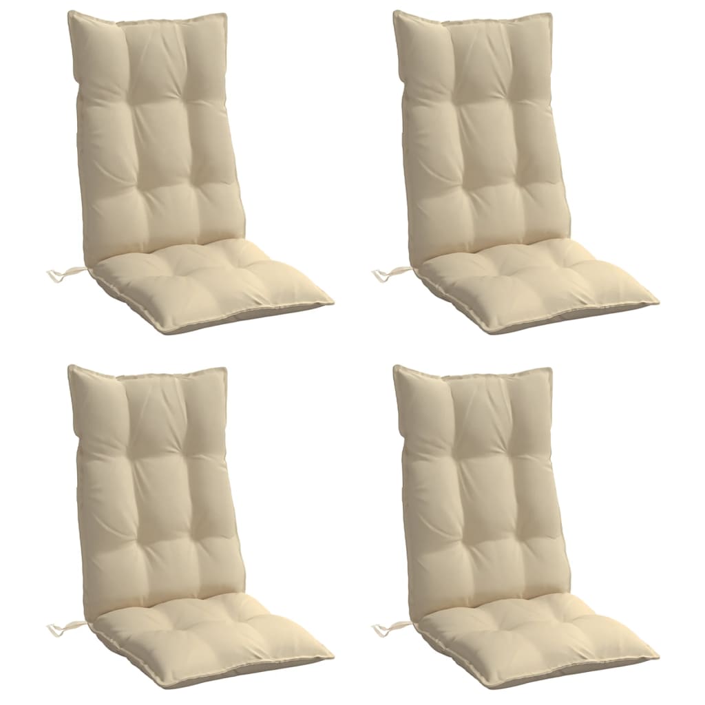 stolehynder m. høj ryg 4 stk. oxfordstof beige