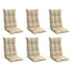 stolehynder m. høj ryg 6 stk. oxfordstof beige