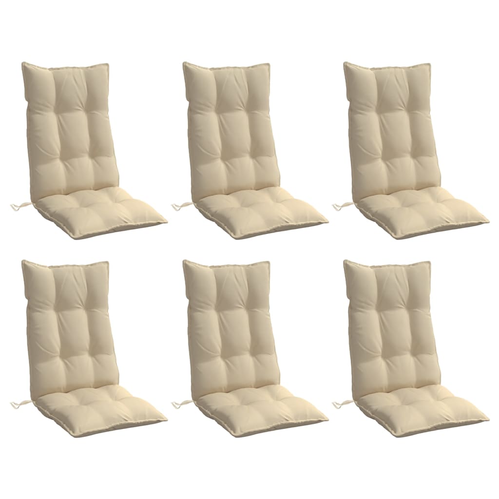stolehynder m. høj ryg 6 stk. oxfordstof beige