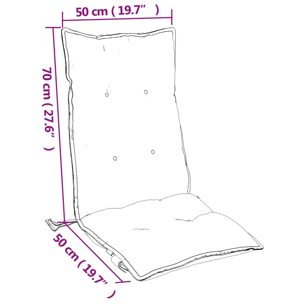 stolehynder med høj ryg 6 stk. oxfordstof bladmønster