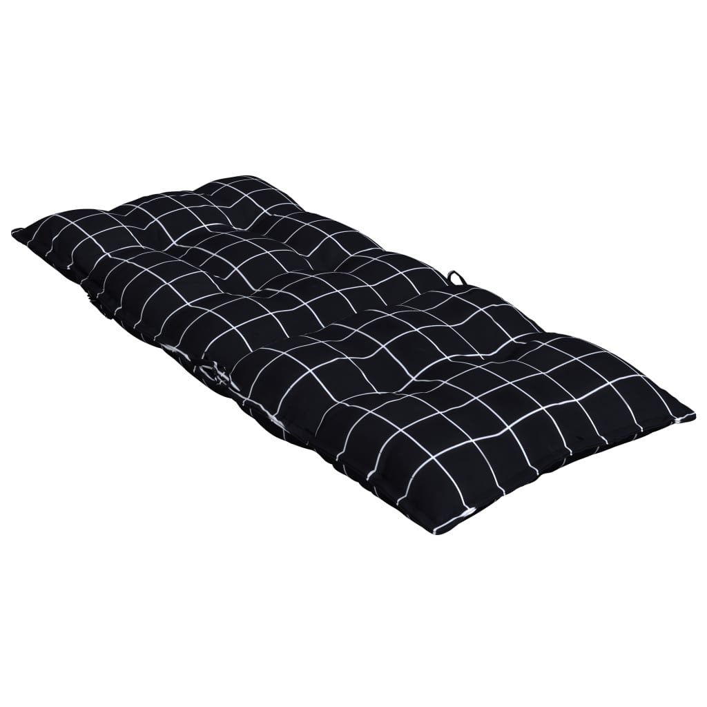 stolehynder med høj ryg 4 stk. oxfordstof ternet sort