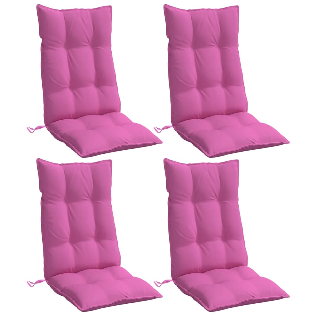 stolehynder m. høj ryg 4 stk. oxfordstof pink