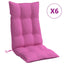 stolehynder m. høj ryg 6 stk. oxfordstof pink