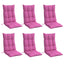 stolehynder m. høj ryg 6 stk. oxfordstof pink