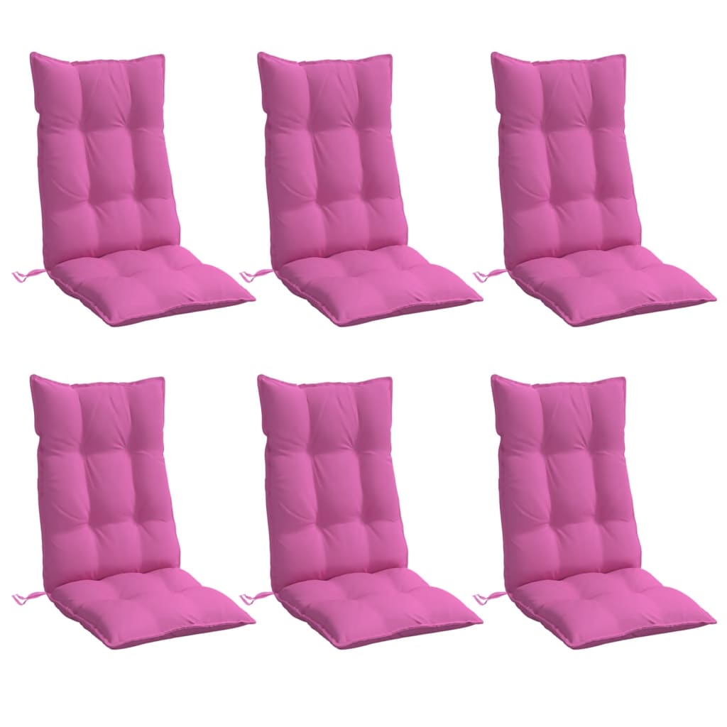 stolehynder m. høj ryg 6 stk. oxfordstof pink