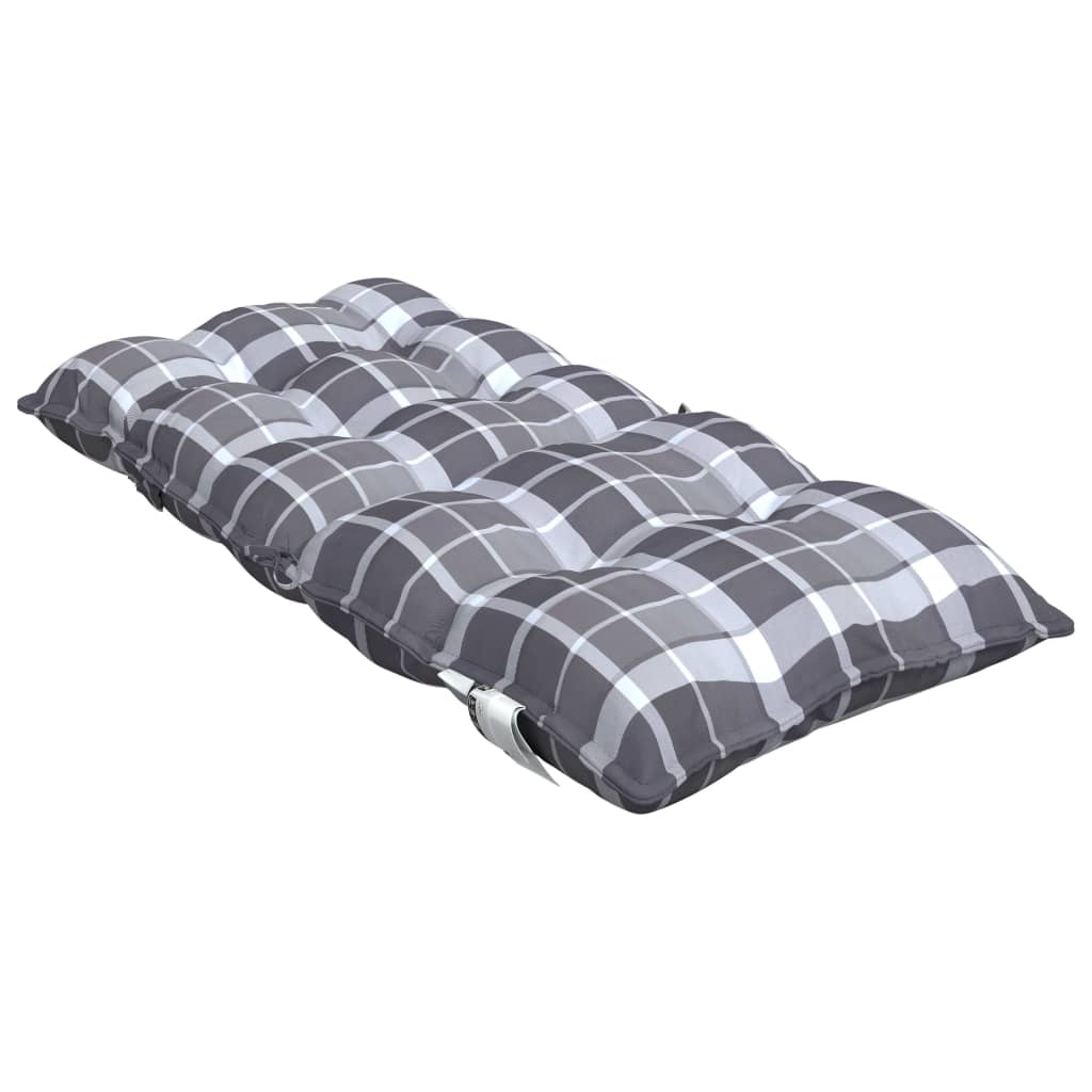Udendørspude 4 stk. Grå Ternet Mønster