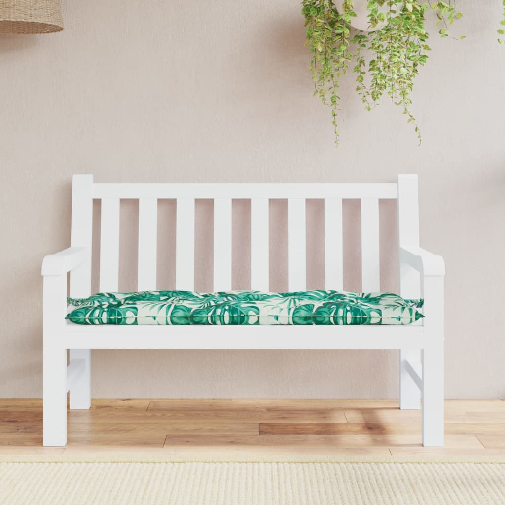 hynde til havebænk 120x50x7 cm oxfordstof bladmønster