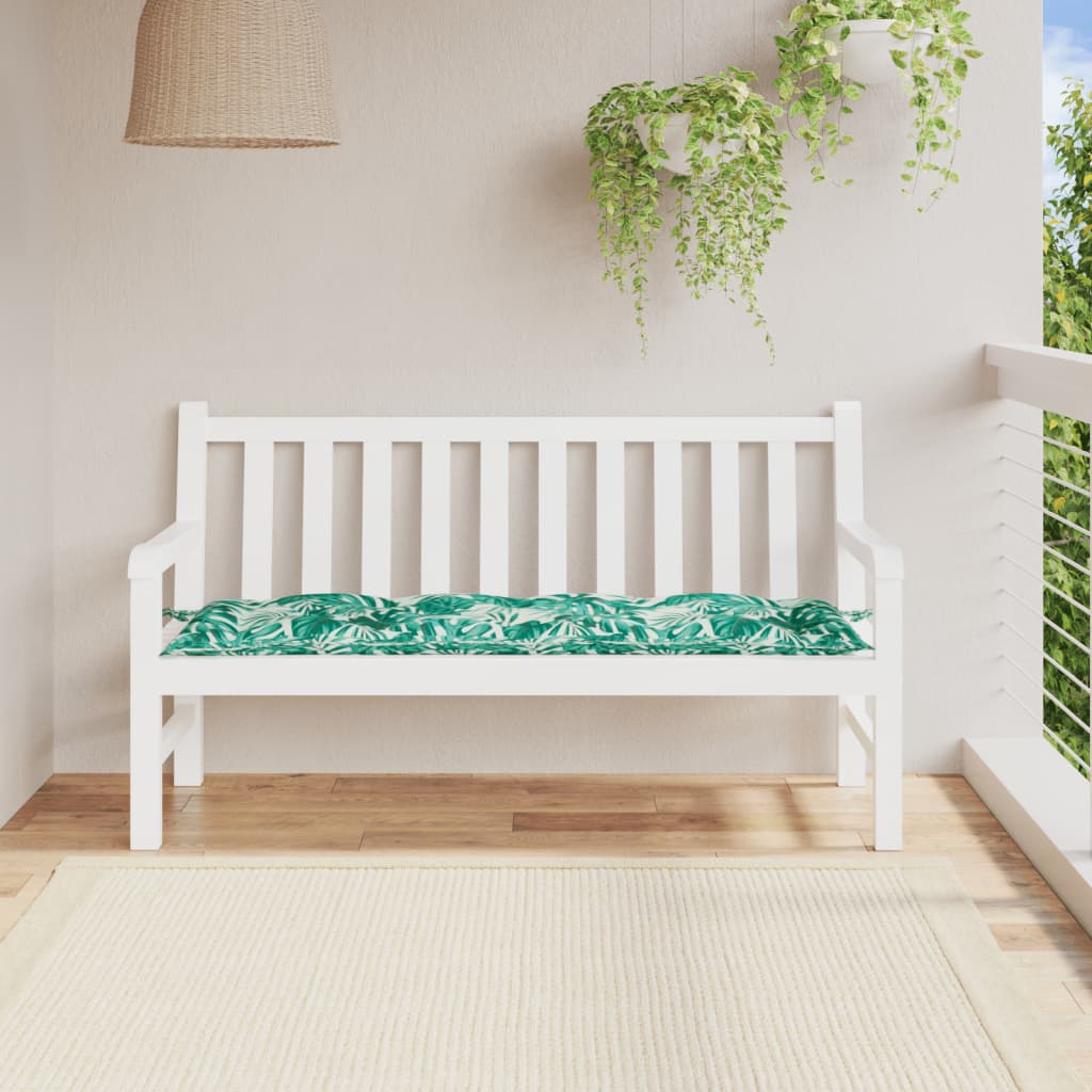 hynde til havebænk 150x50x7 cm oxfordstof bladmønster