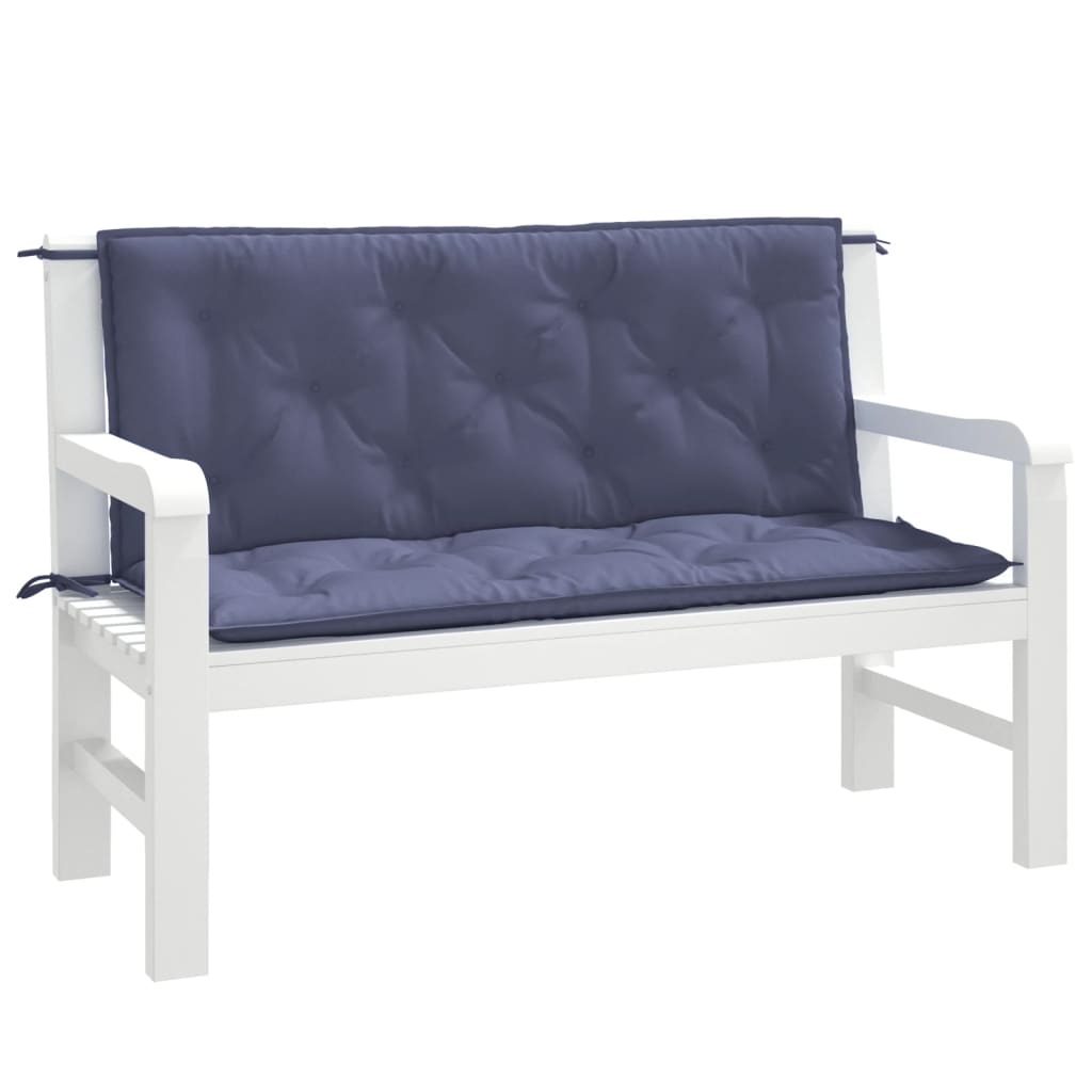 hynder til havebænk 2 stk. 120x50x7 cm oxfordstof marineblå
