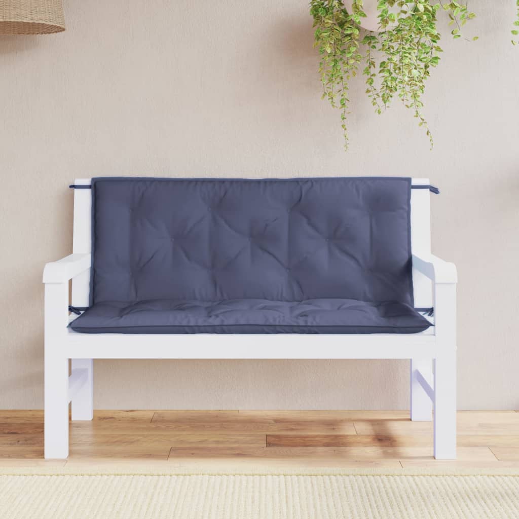 hynder til havebænk 2 stk. 120x50x7 cm oxfordstof marineblå