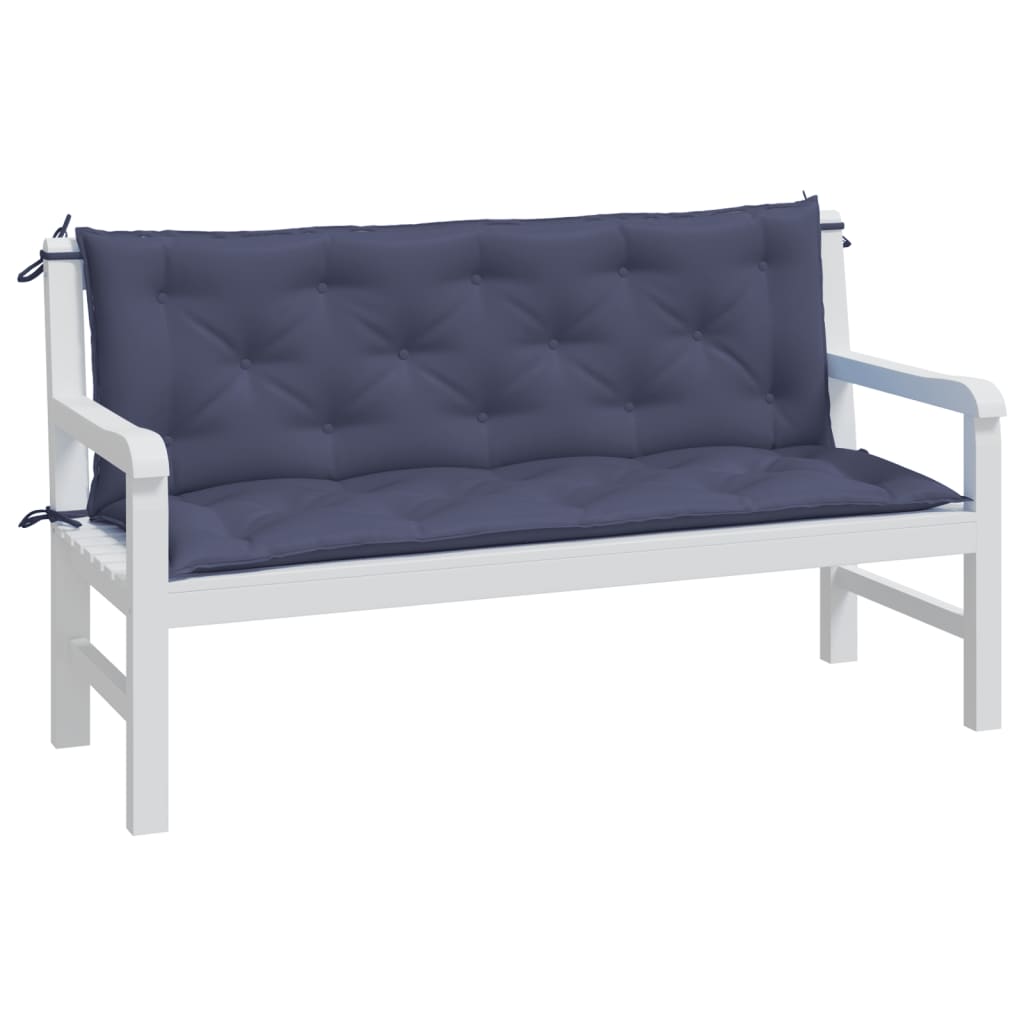 hynder til havebænk 2 stk. 150x50x7 cm oxfordstof marineblå