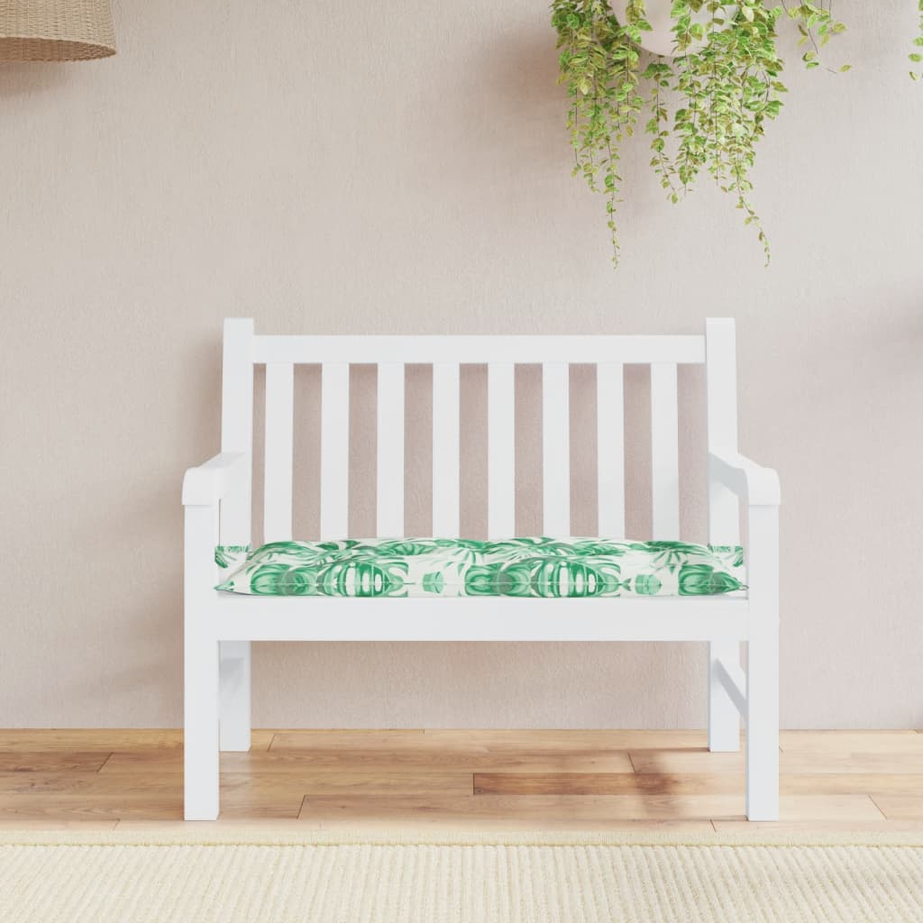 hynde til havebænk 110x50x7 cm oxfordstof bladmønster