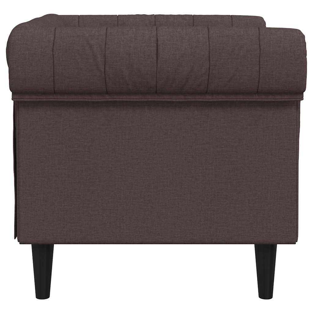 Chesterfield-sofastol stof mørkebrun