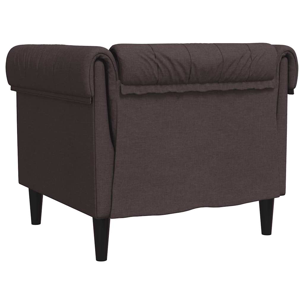 Chesterfield-sofastol stof mørkebrun