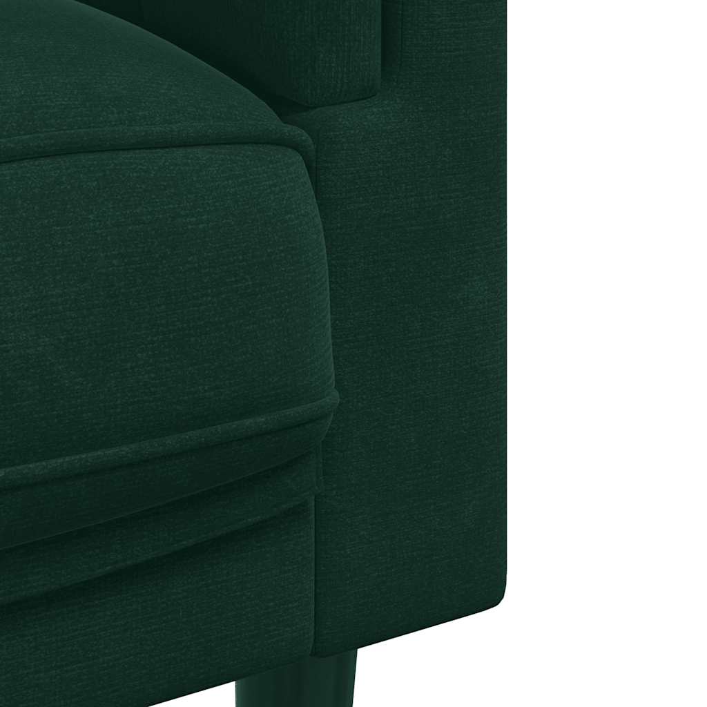 3-personers sofa med hynder velour mørkegrøn