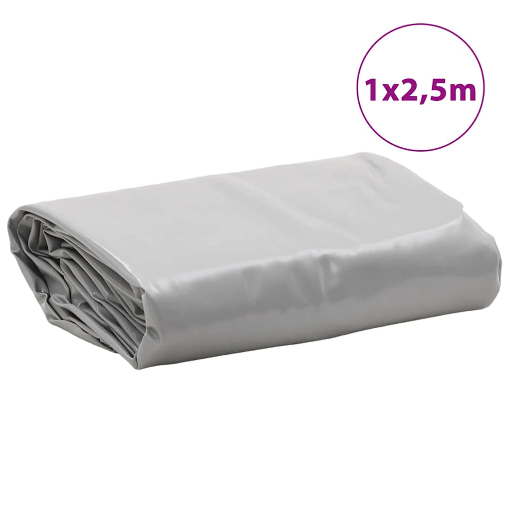 presenning 1x2,5 m 650 g/m² grå