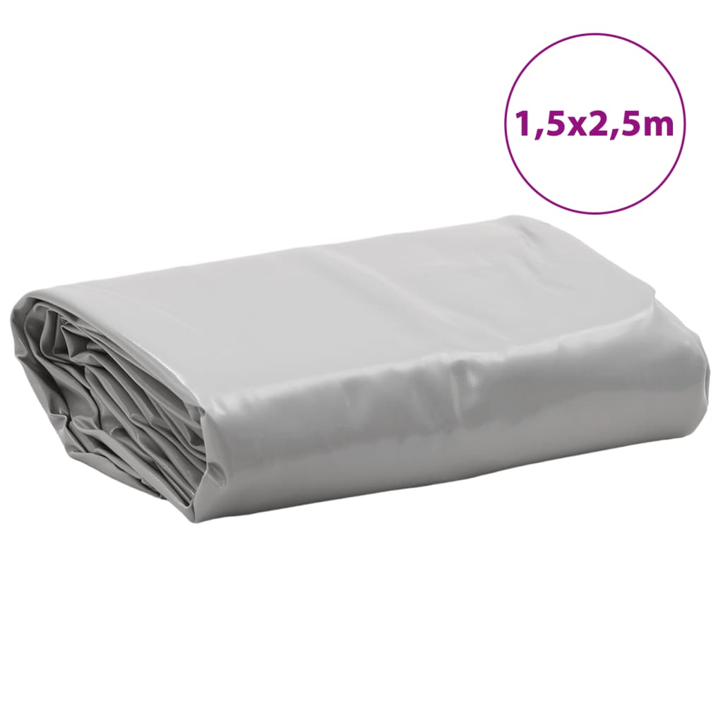 presenning 1,5x2,5 m 650 g/m² grå