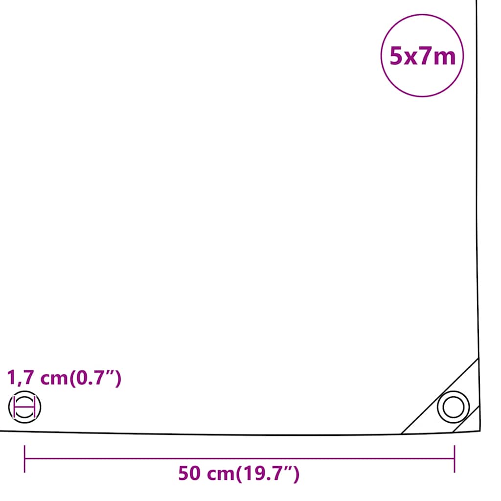 presenning 5x7 m 650 g/m² grå