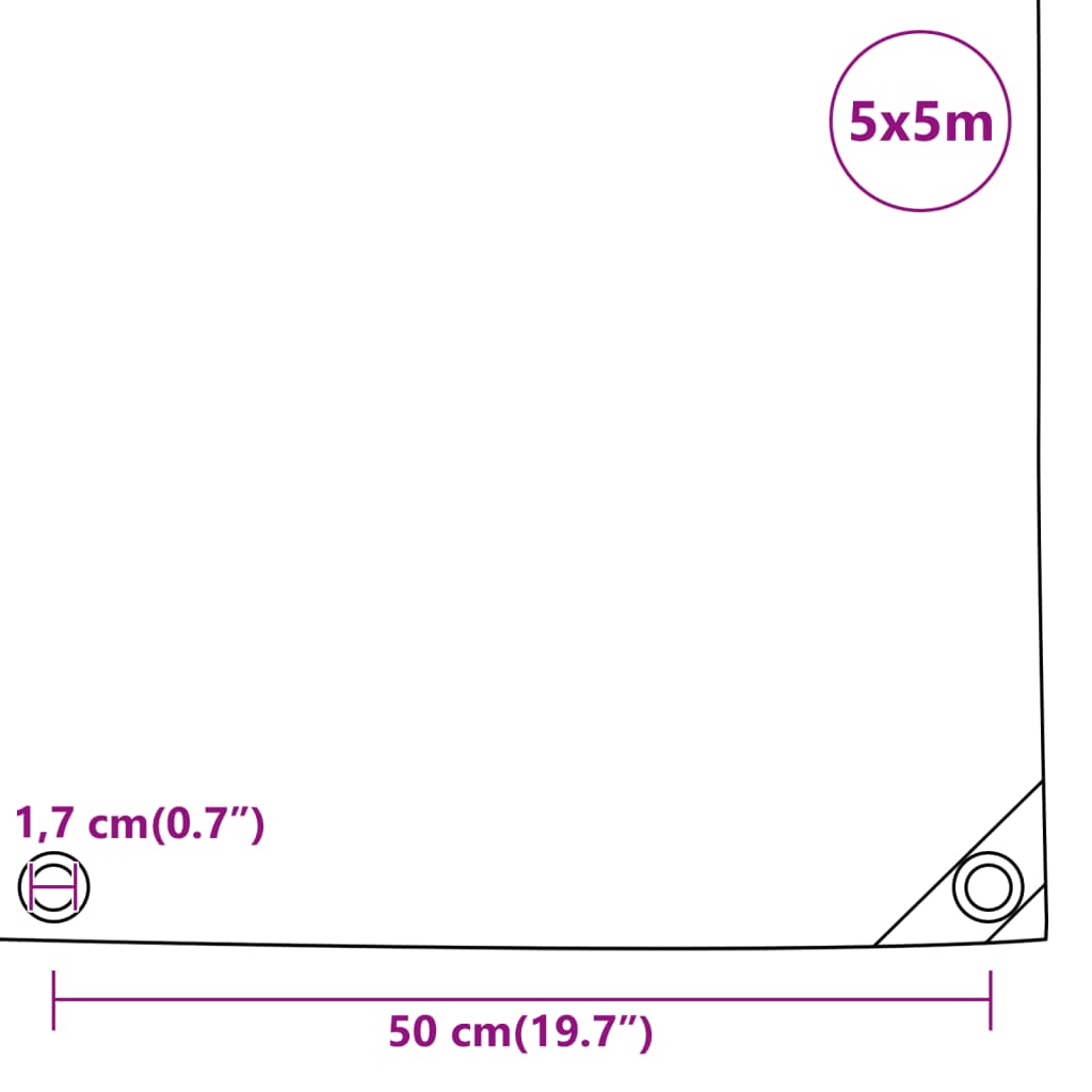 presenning 5x5 m 650 g/m² grøn
