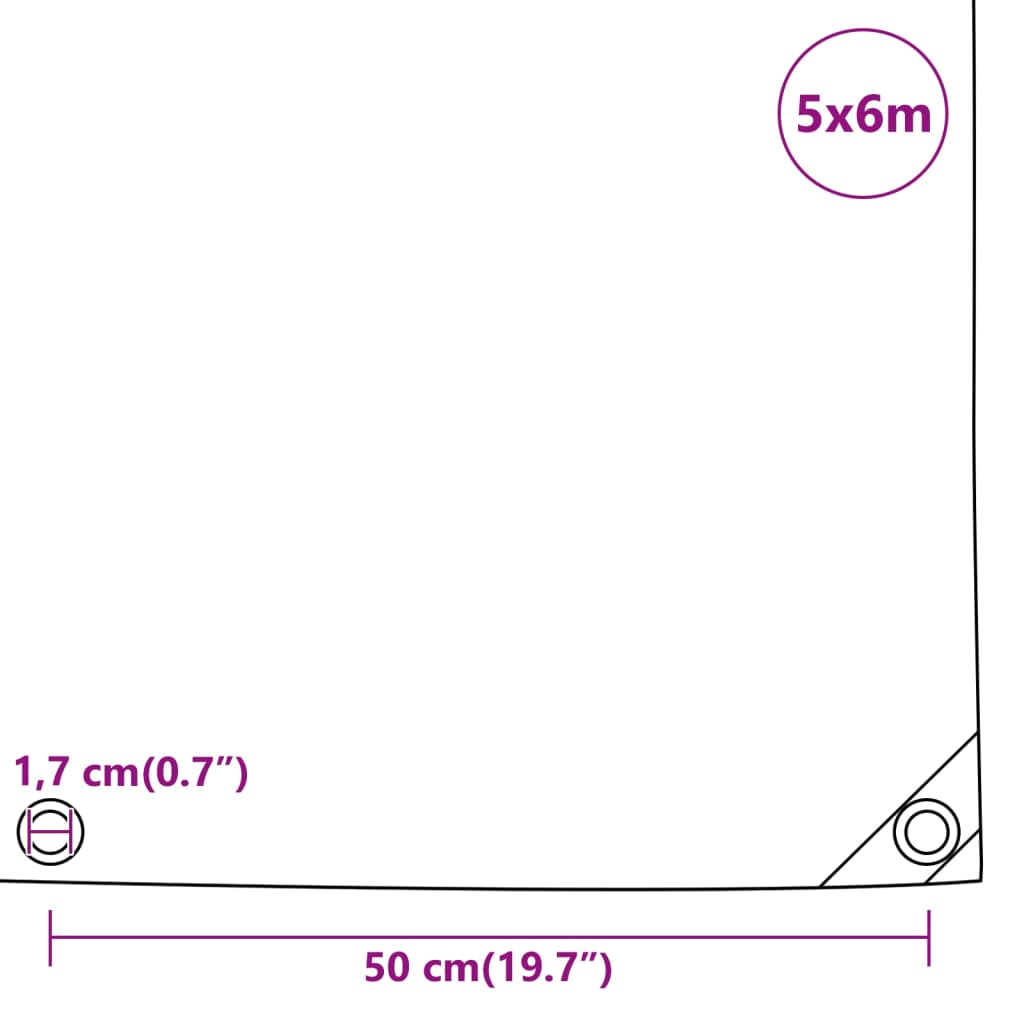 presenning 5x6 m 650 g/m² grøn