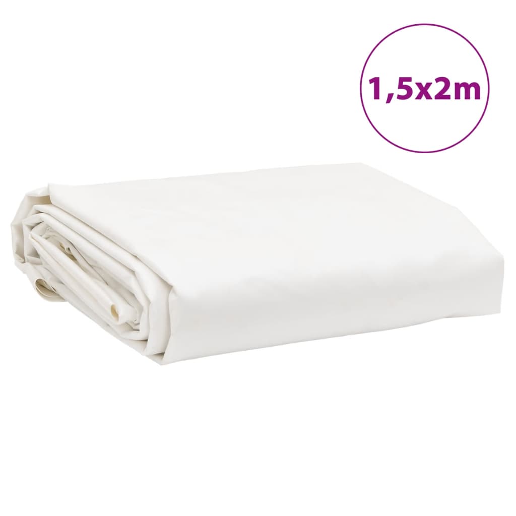 presenning 1,5x2 m 650 g/m² hvid