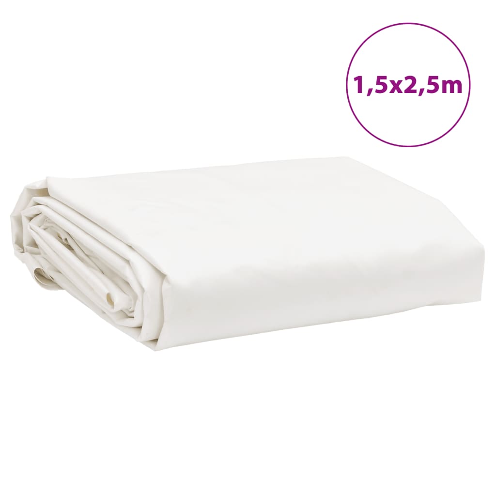 presenning 1,5x2,5 m 650 g/m² hvid