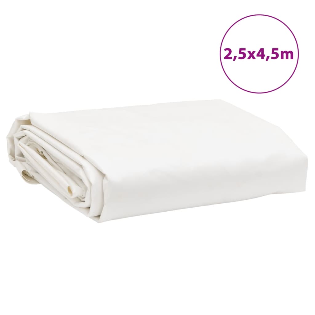 presenning 2,5x4,5 m 650 g/m² hvid