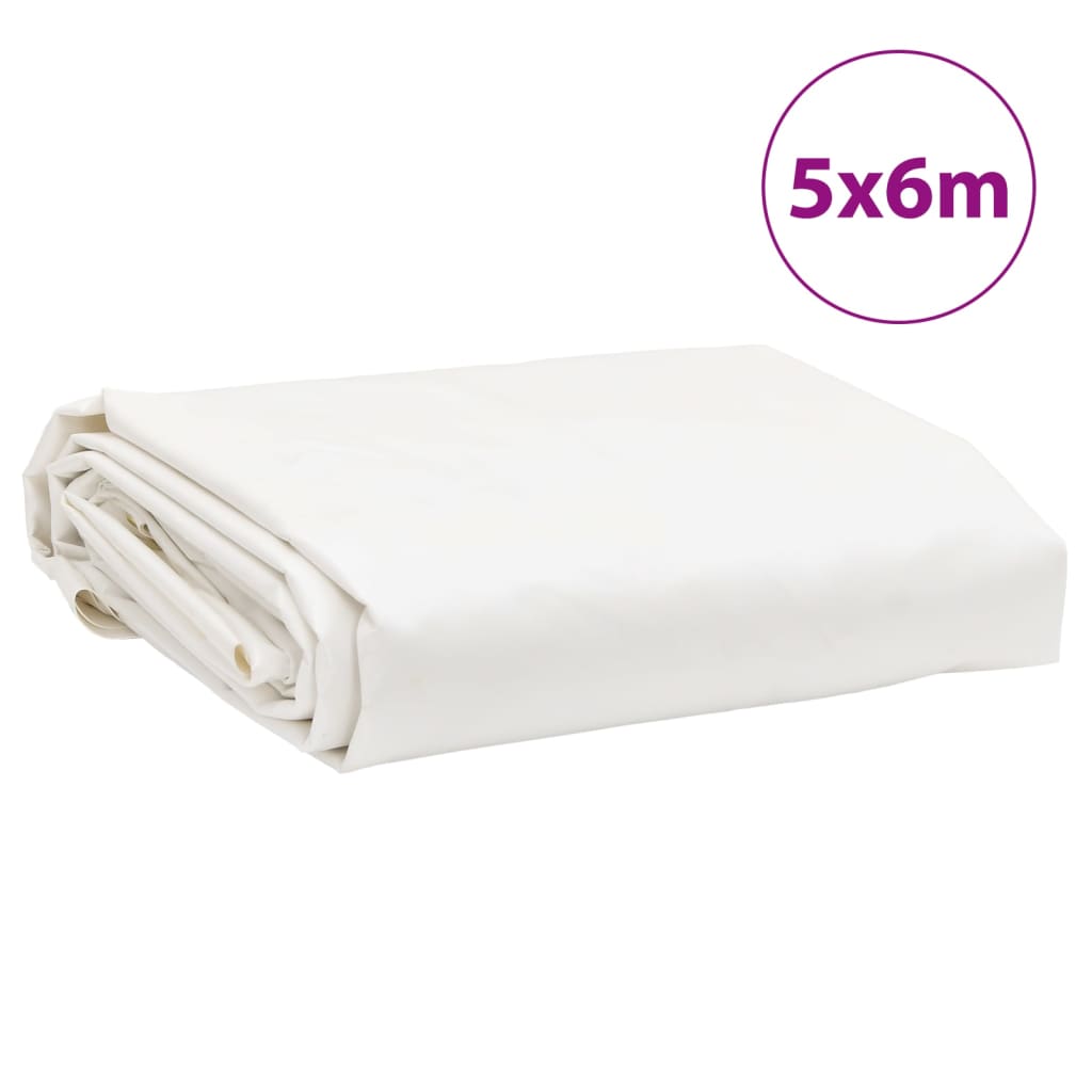 presenning 5x6 m 650 g/m² hvid