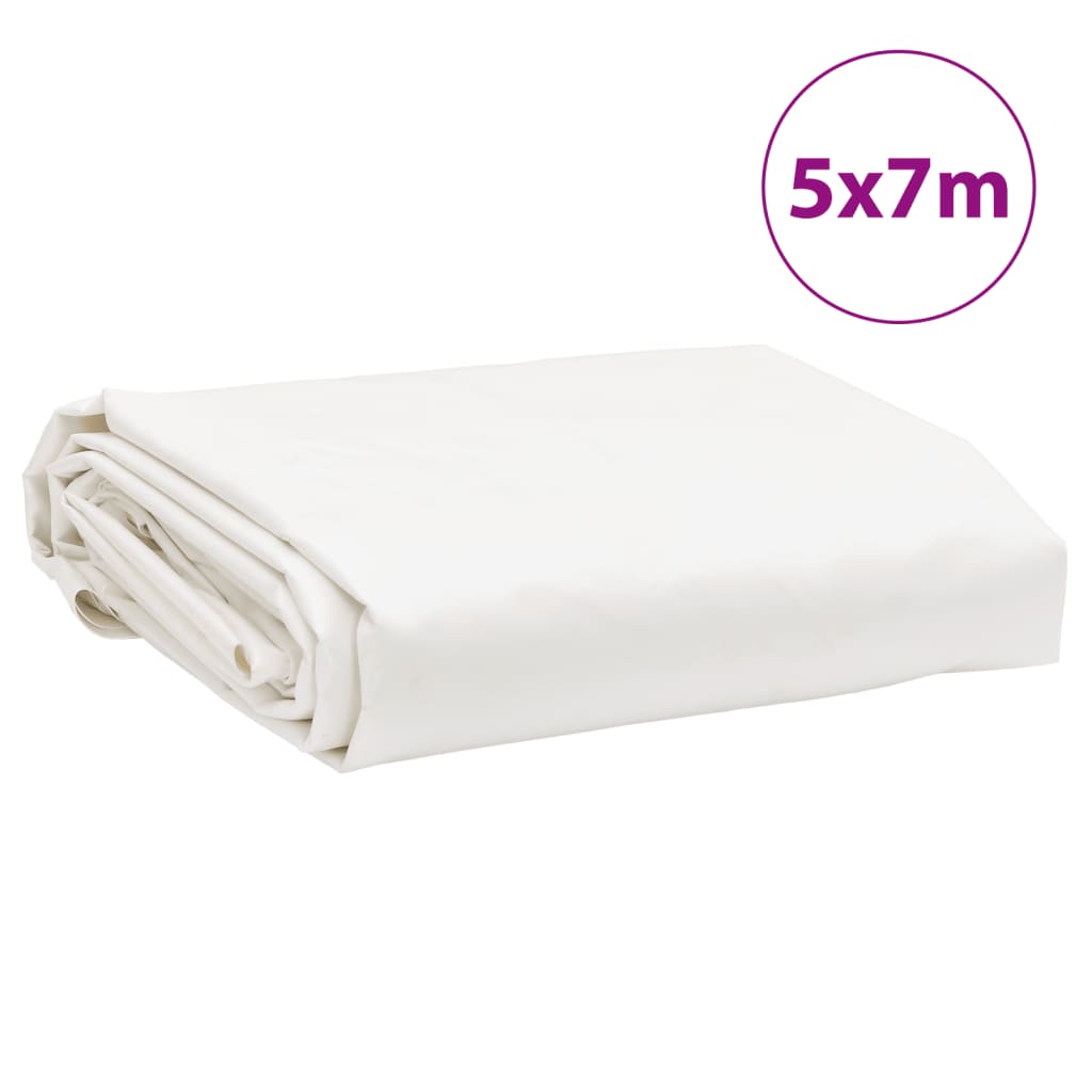 presenning 5x7 m 650 g/m² hvid