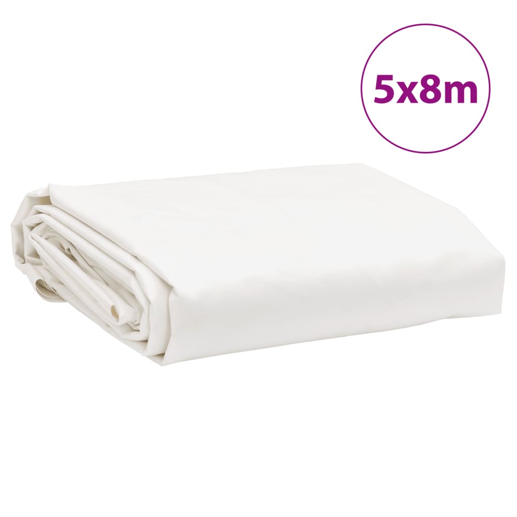 presenning 5x8 m 650 g/m² hvid
