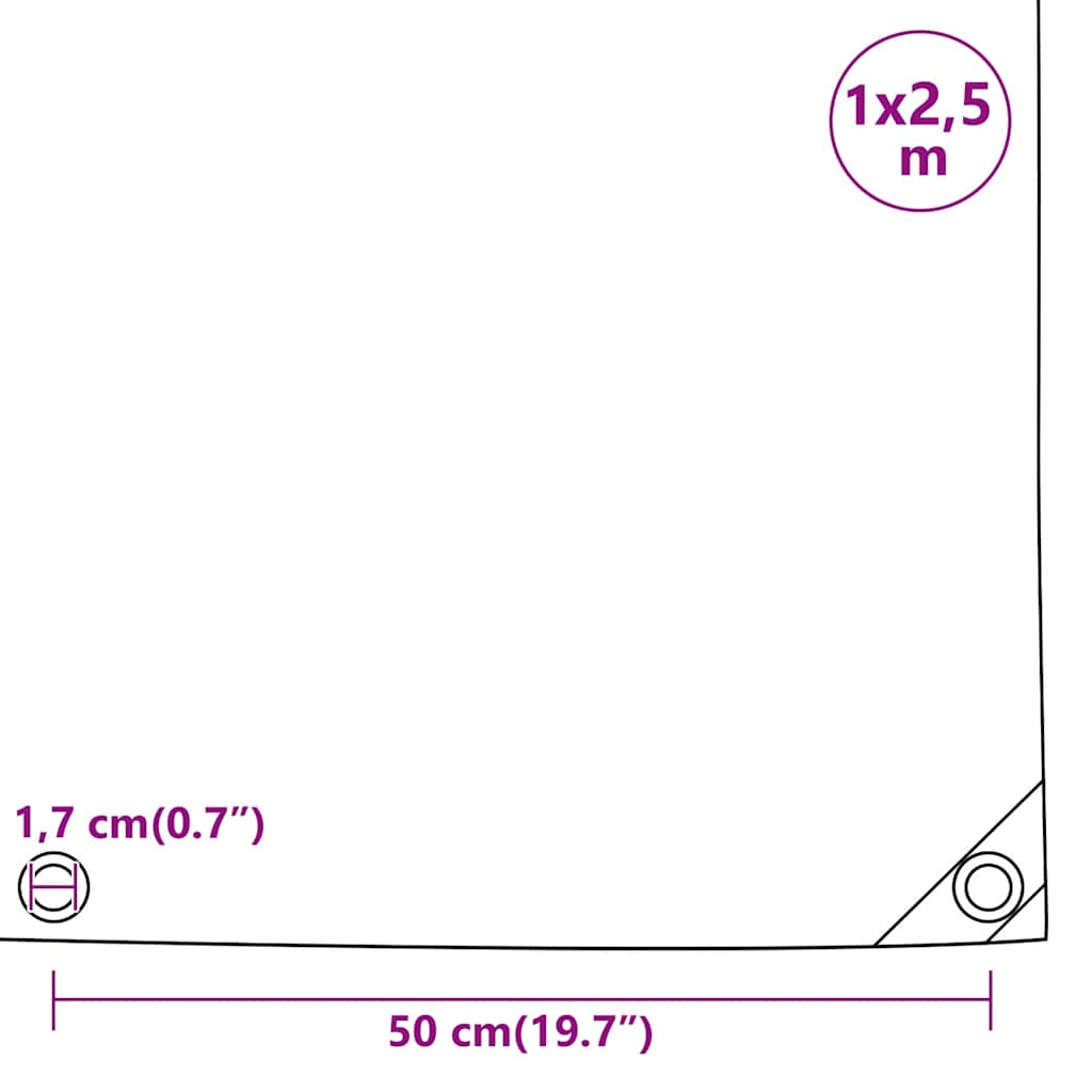 presenning 1x2,5 m 650 g/m² sort