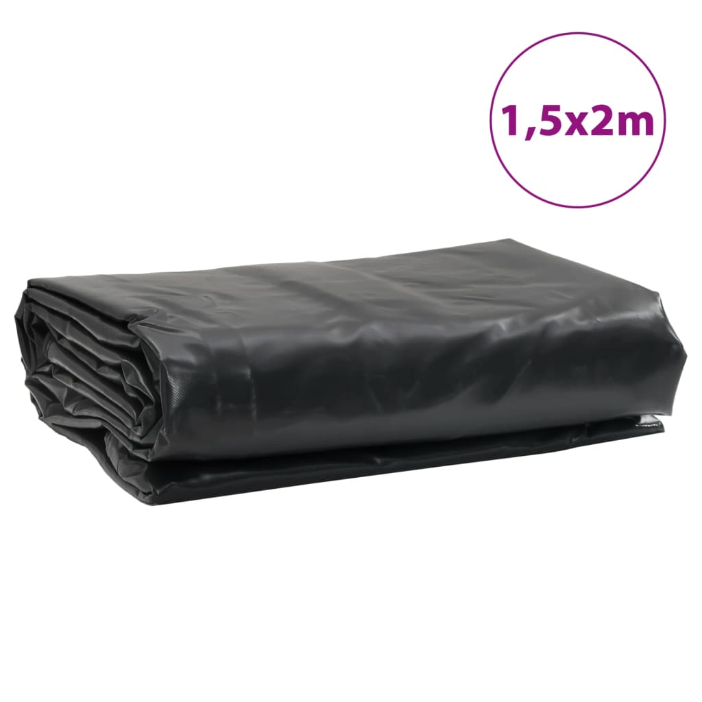 presenning 1,5x2 m 650 g/m² sort