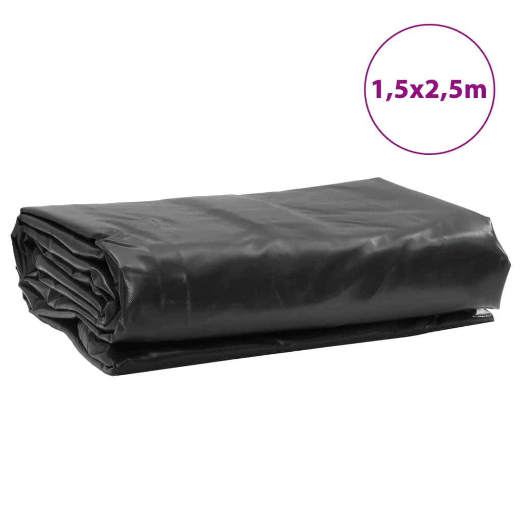 presenning 1,5x2,5 m 650 g/m² sort