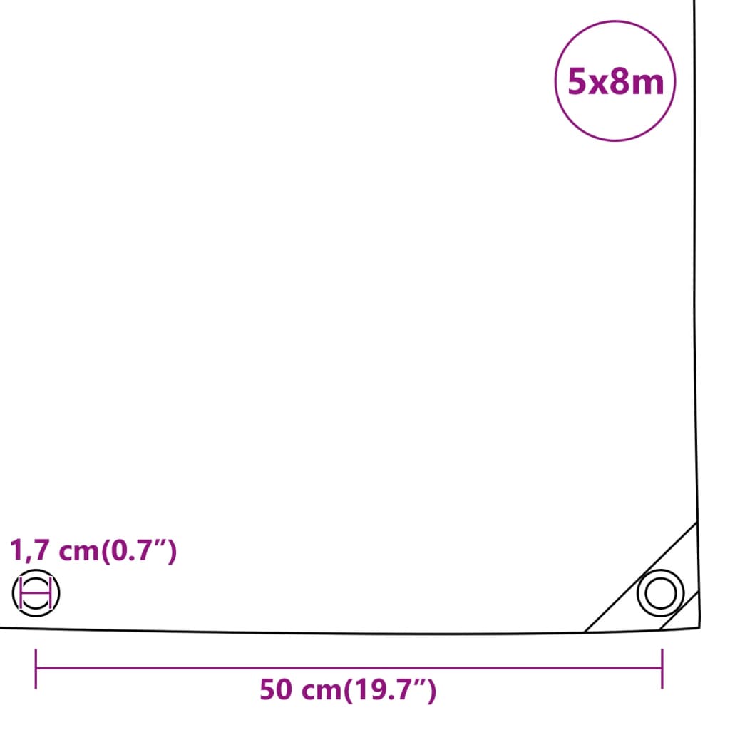 presenning 5x8 m 650 g/m² sort