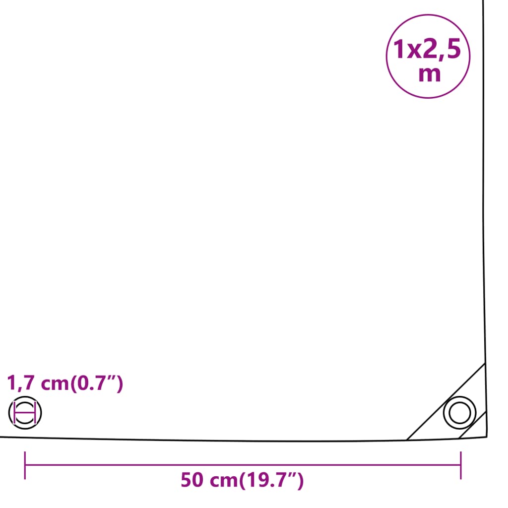 presenning 1x2,5 m 650 g/m² antracitgrå
