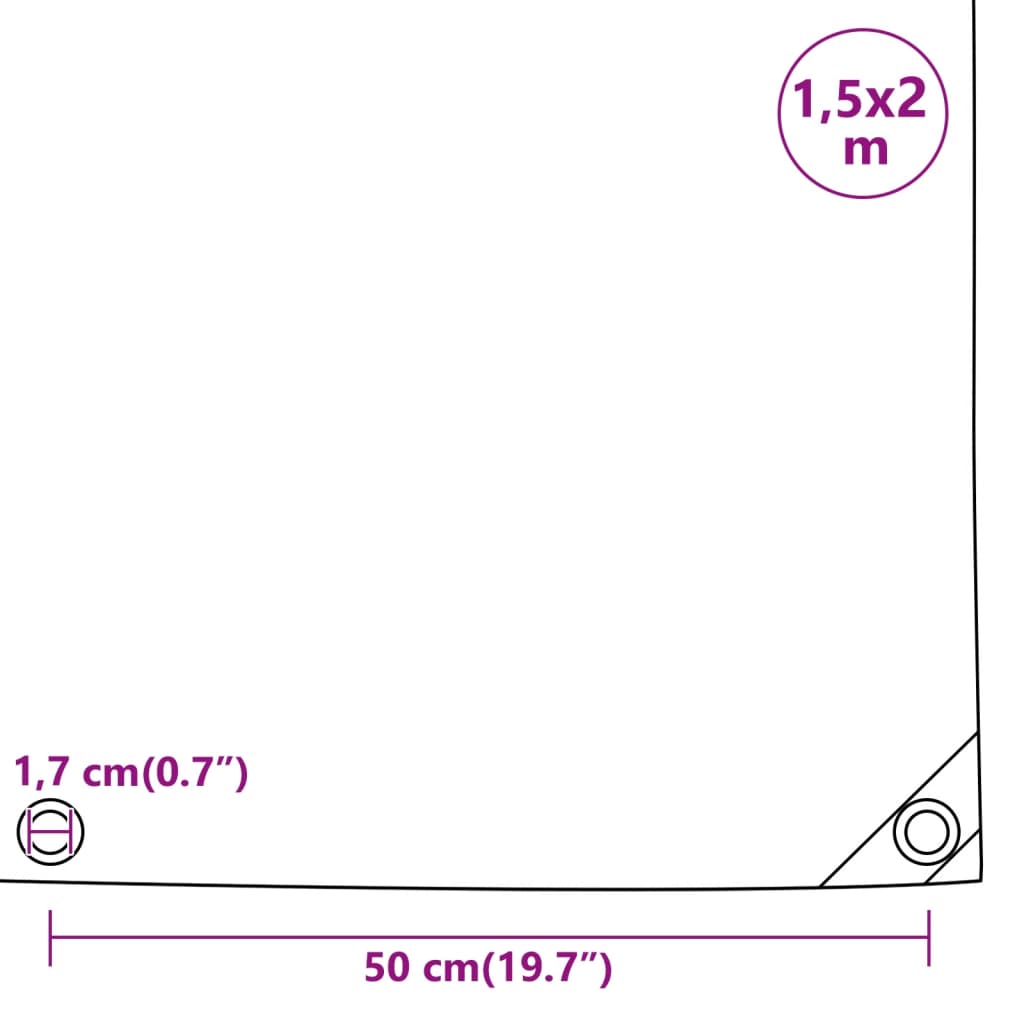presenning 1,5x2 m 650 g/m² antracitgrå