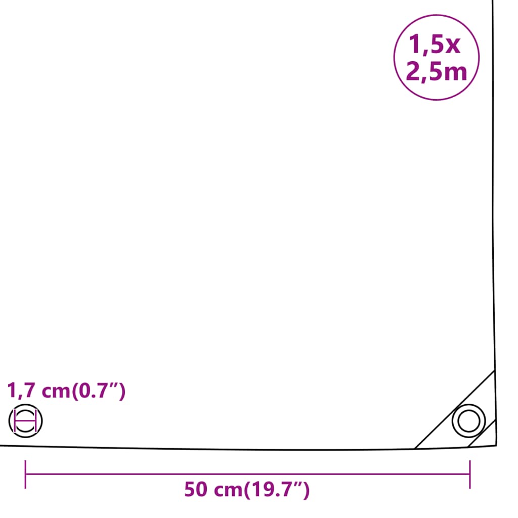 presenning 1,5x2,5 m 650 g/m² antracitgrå