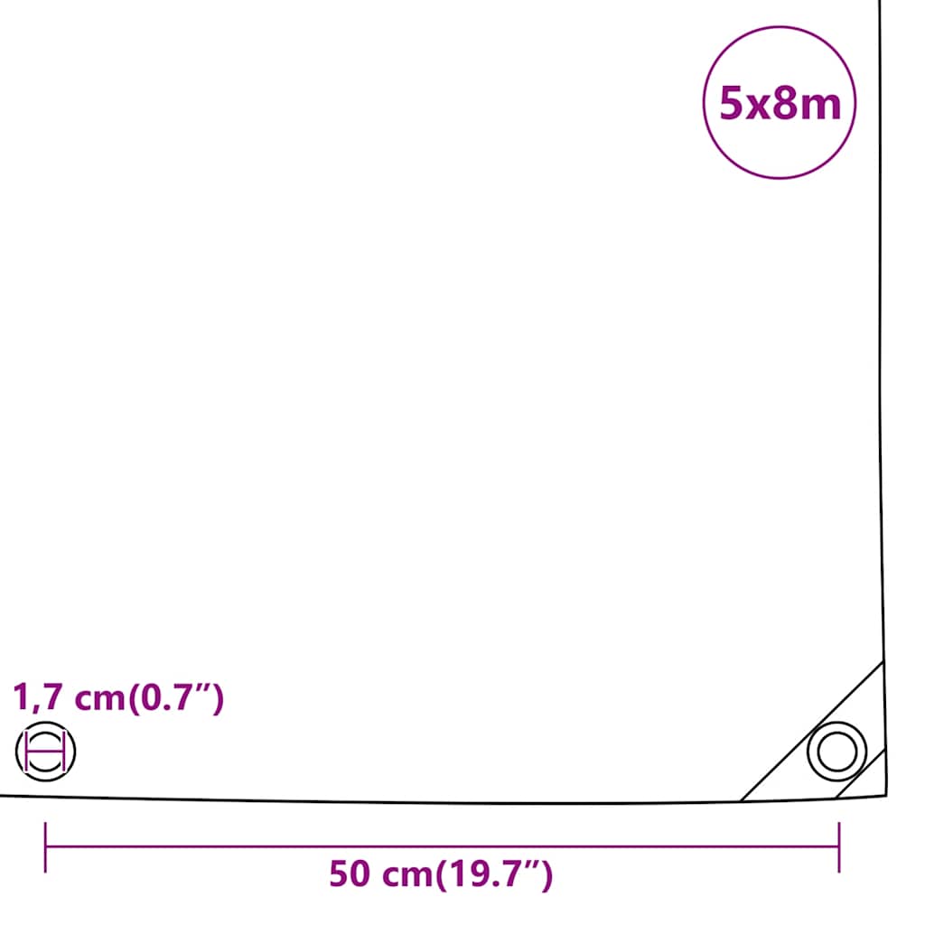 presenning 5x8 m 650 g/m² antracitgrå