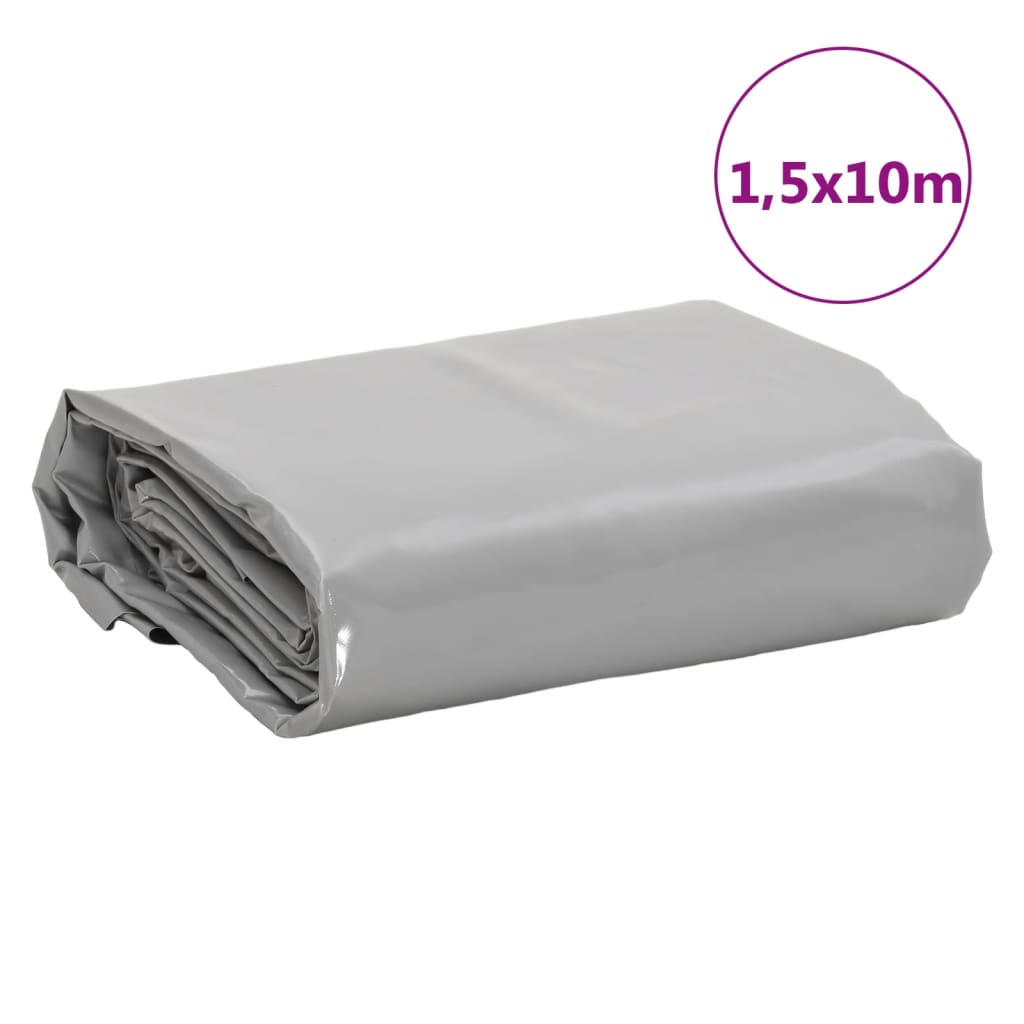 presenning 1,5x10 m 650 g/m² grå
